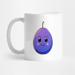 Cute Kawaii Plum, Cartoon Ripe Fruit Mug